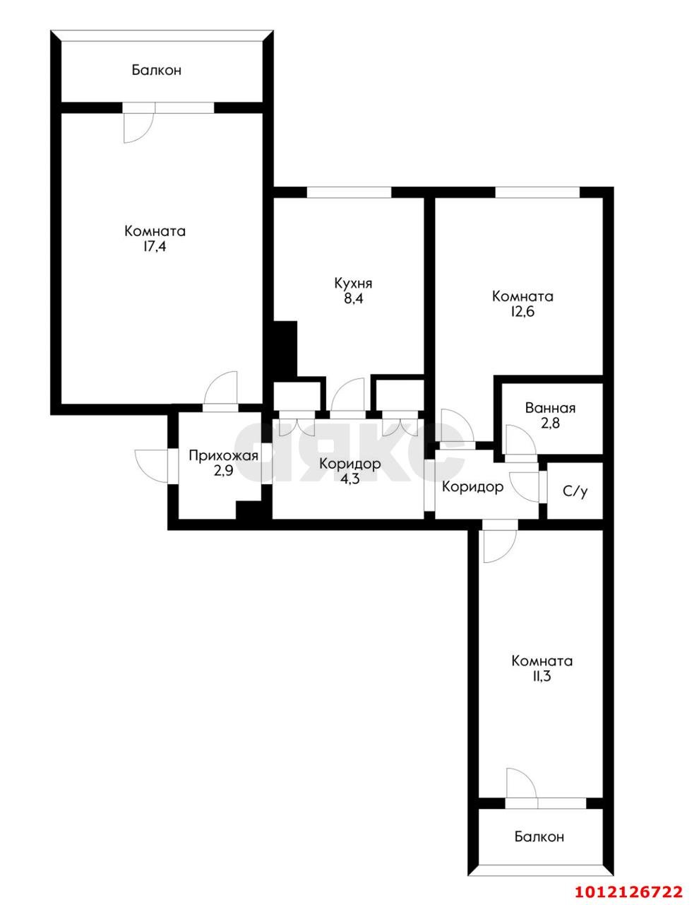 Фото №9: 3-комнатная квартира 74 м² - Краснодар, Гидростроителей, ул. Игнатова, 49