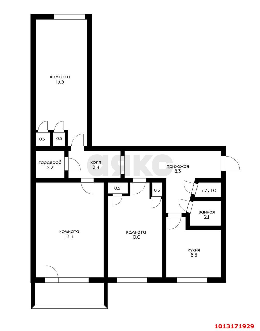 Фото №4: 3-комнатная квартира 63 м² - Краснодар, Авиагородок, ул. Авиагородок, 22