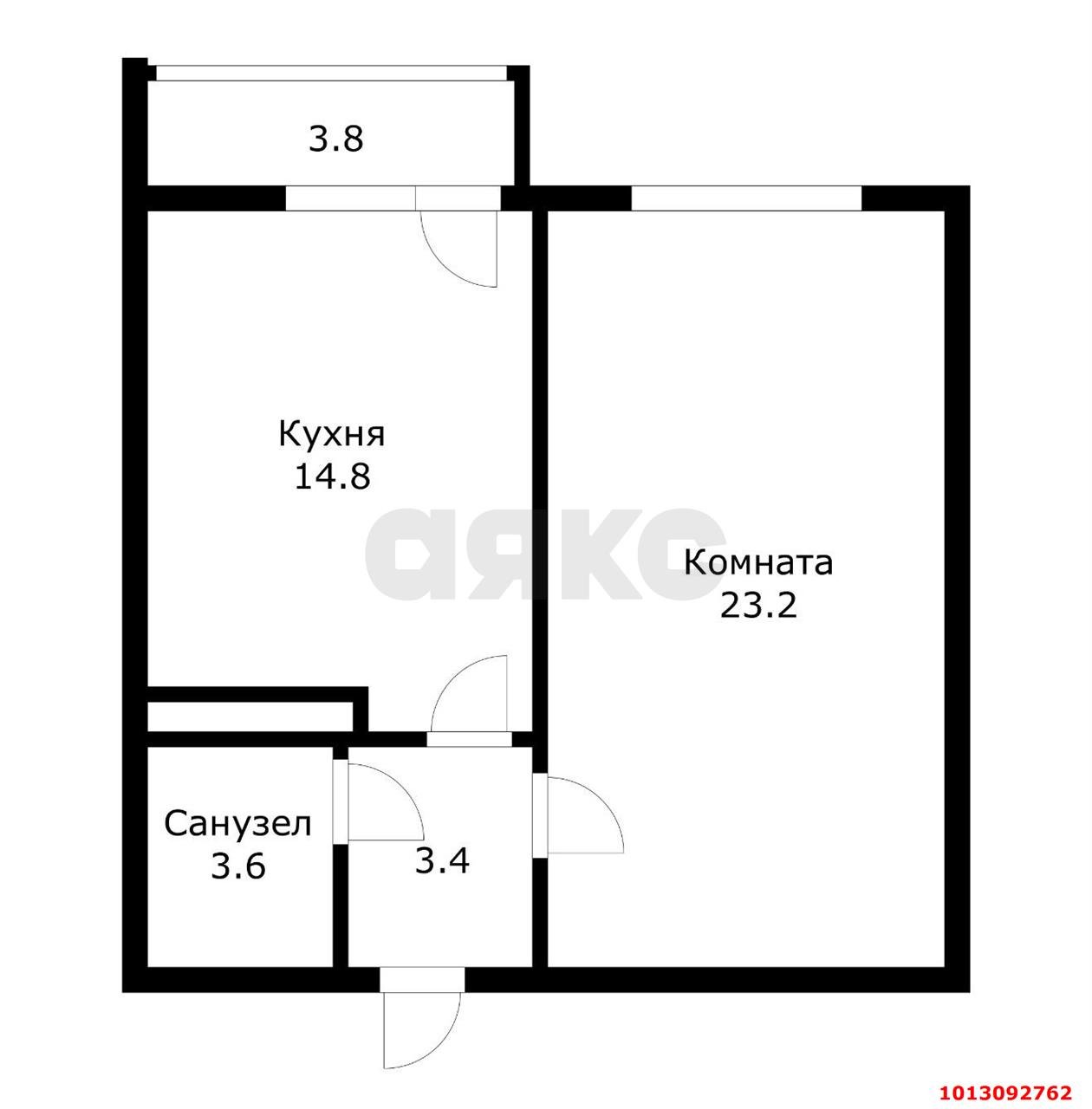 Фото №3: 1-комнатная квартира 45 м² - Яблоновский, жилой комплекс Солнечный, ул. Солнечная, 55/1к4