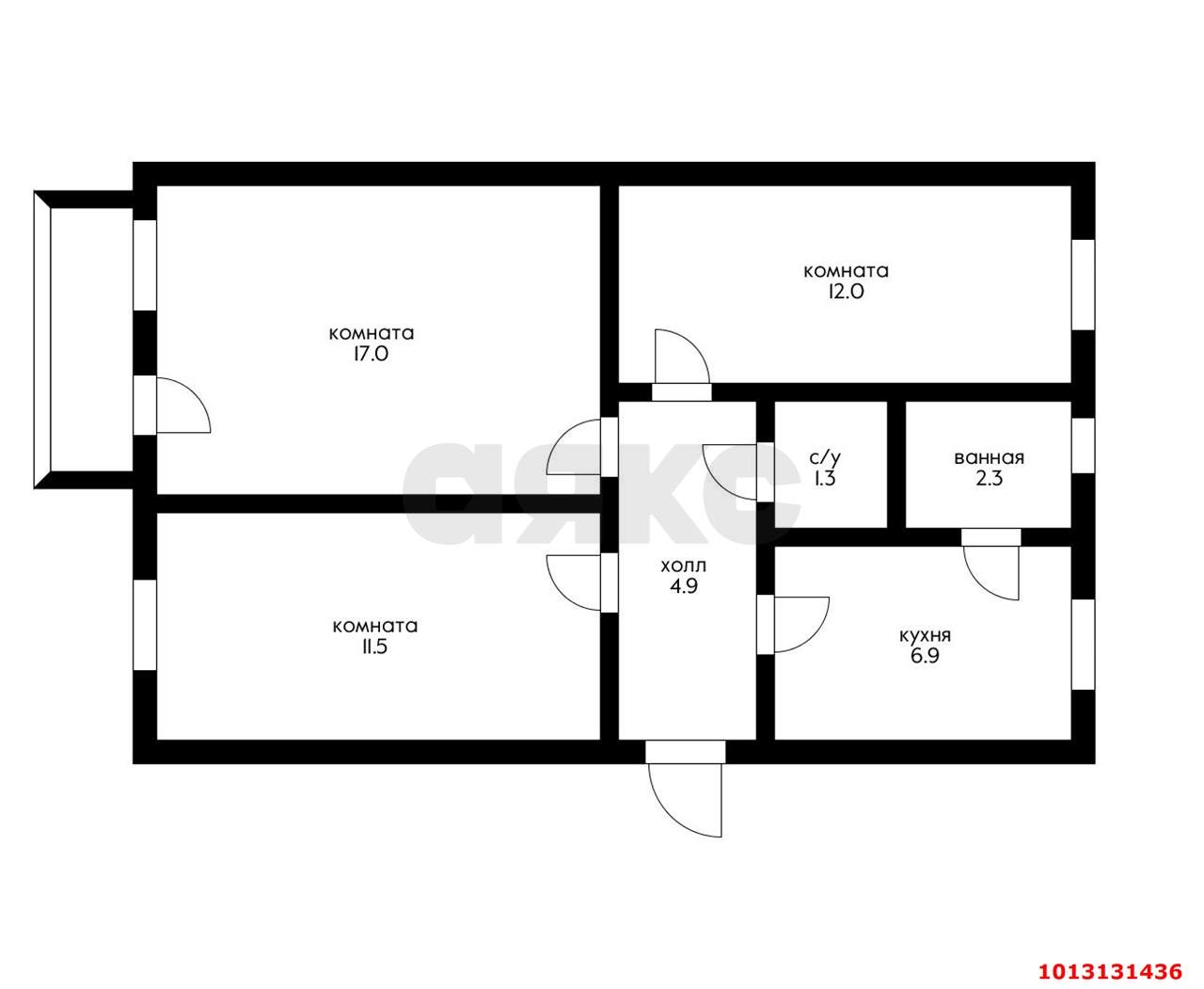 Фото №12: 3-комнатная квартира 56 м² - Краснодар, Западный внутригородской округ, ул. Грозненская, 8