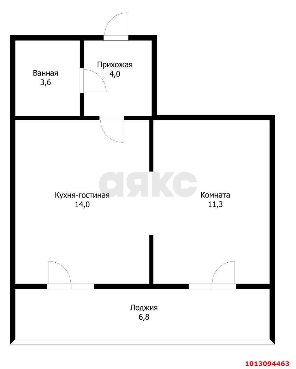 Фото №3: 1-комнатная квартира 33 м² - Новая Адыгея, жилой комплекс Виноград 2, ул. Бжегокайская, 25/1к3