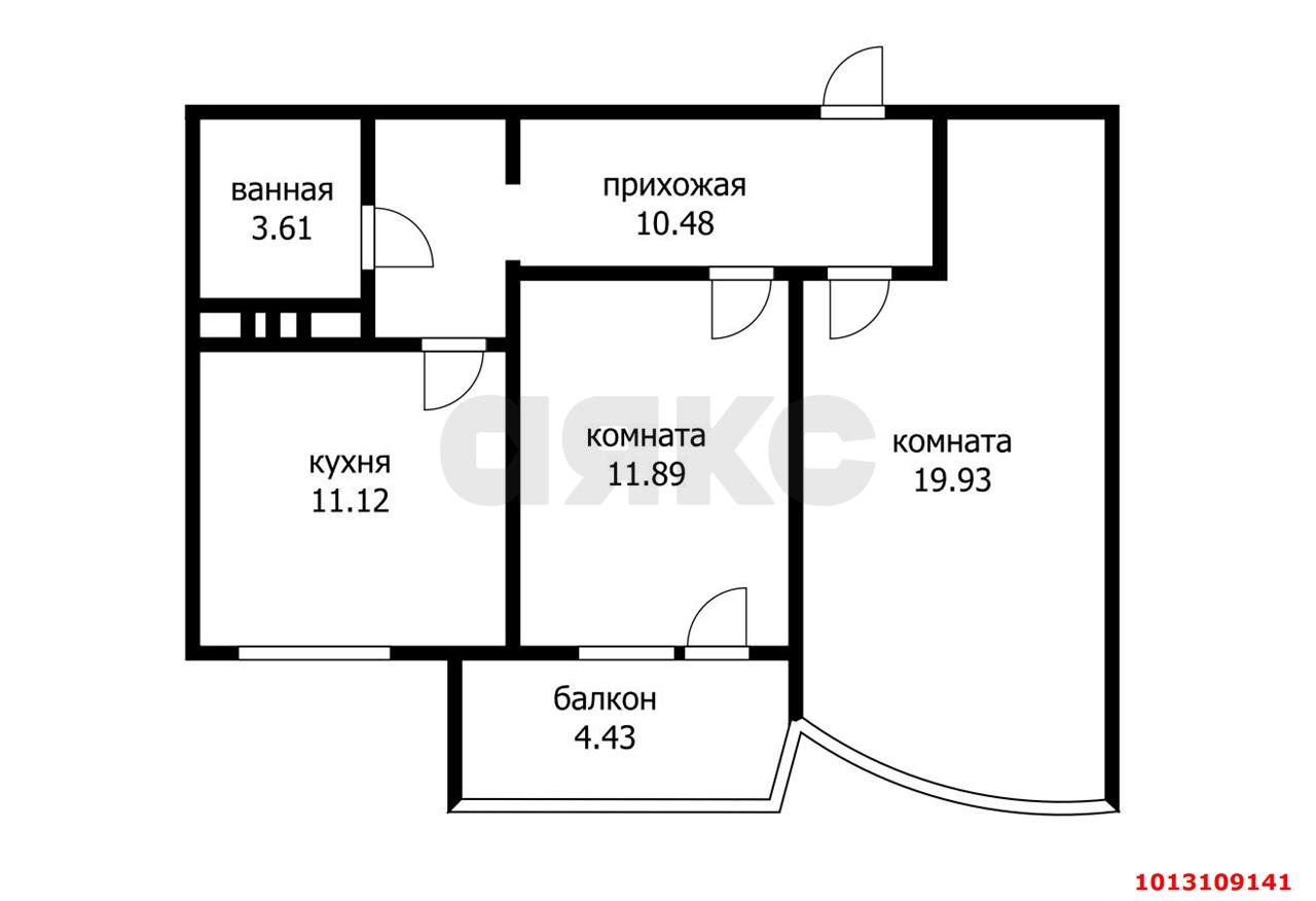 Фото №3: 2-комнатная квартира 58&nbsp;м², 9/22&nbsp;эт. - Краснодар, Карасунский внутригородской округ, Хлопчато-бумажный Комбинат, мкр. жилой комплекс Режиссёр, ул. Уральская, 100/6