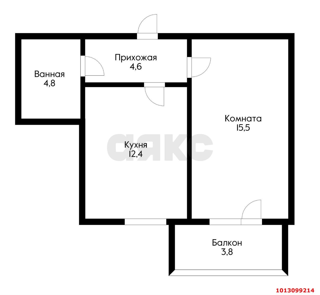 Фото №3: 1-комнатная квартира 37 м² - Новая Адыгея, жилой комплекс Золотая линия 2, ул. Бжегокайская, 25/4