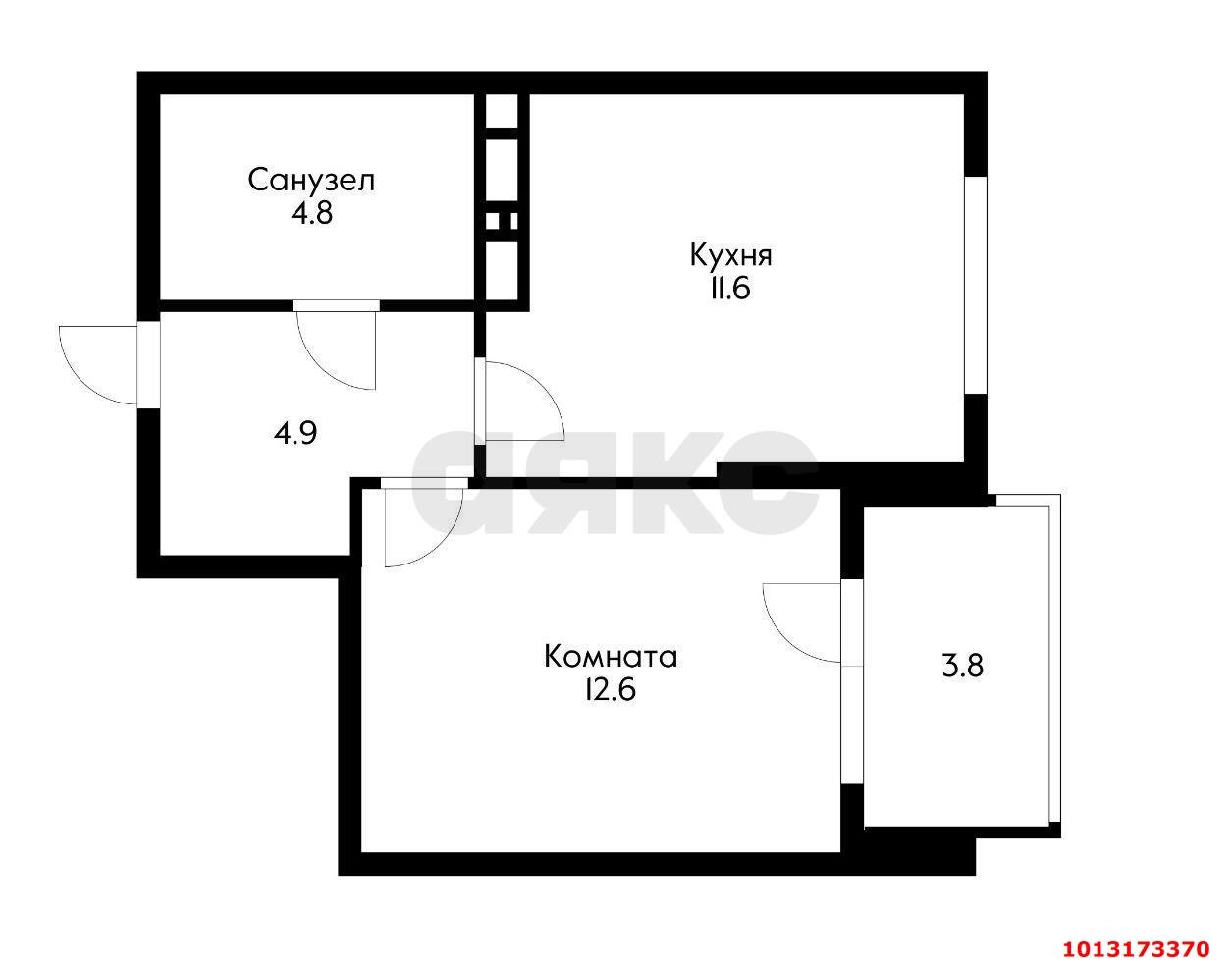 Фото №6: 1-комнатная квартира 37 м² - Краснодар, Парк Победы, 