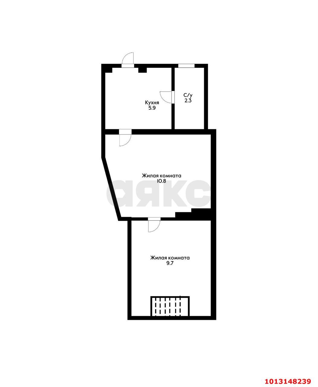 Фото №3: 2-комнатная квартира 28 м² - Краснодар, Центральный, ул. Горького, 71