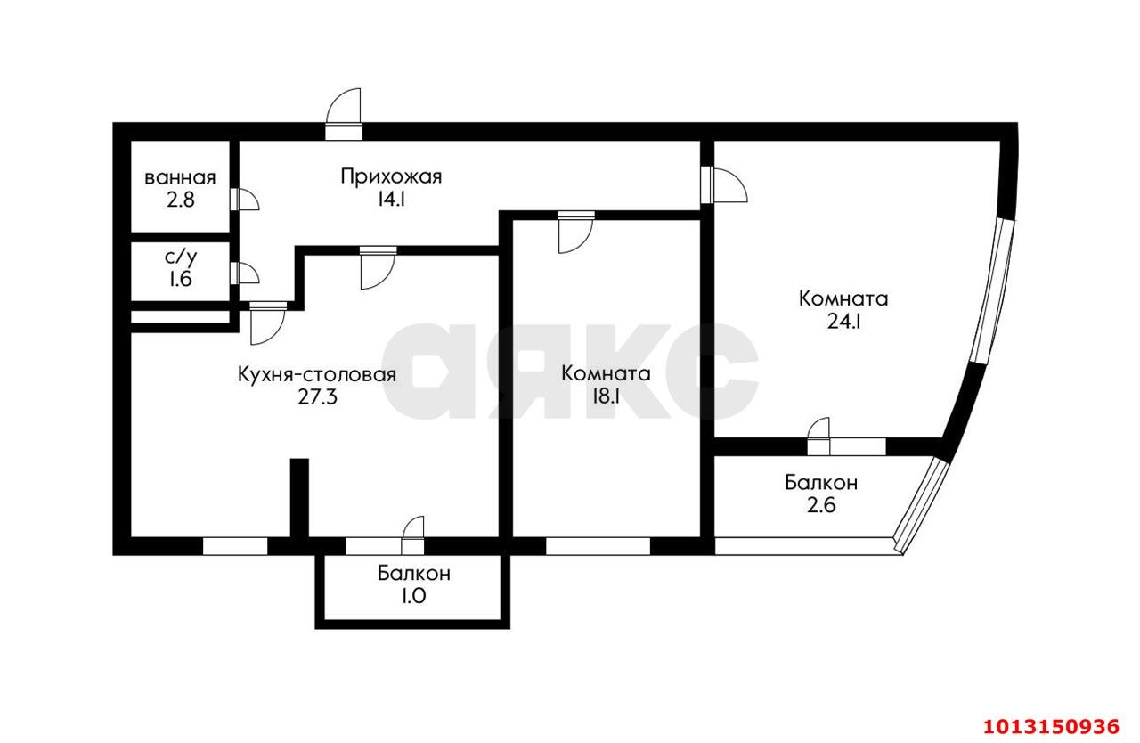 Фото №17: 2-комнатная квартира 96 м² - Краснодар, Почтовый, ул. имени Валерия Гассия, 4/7к4