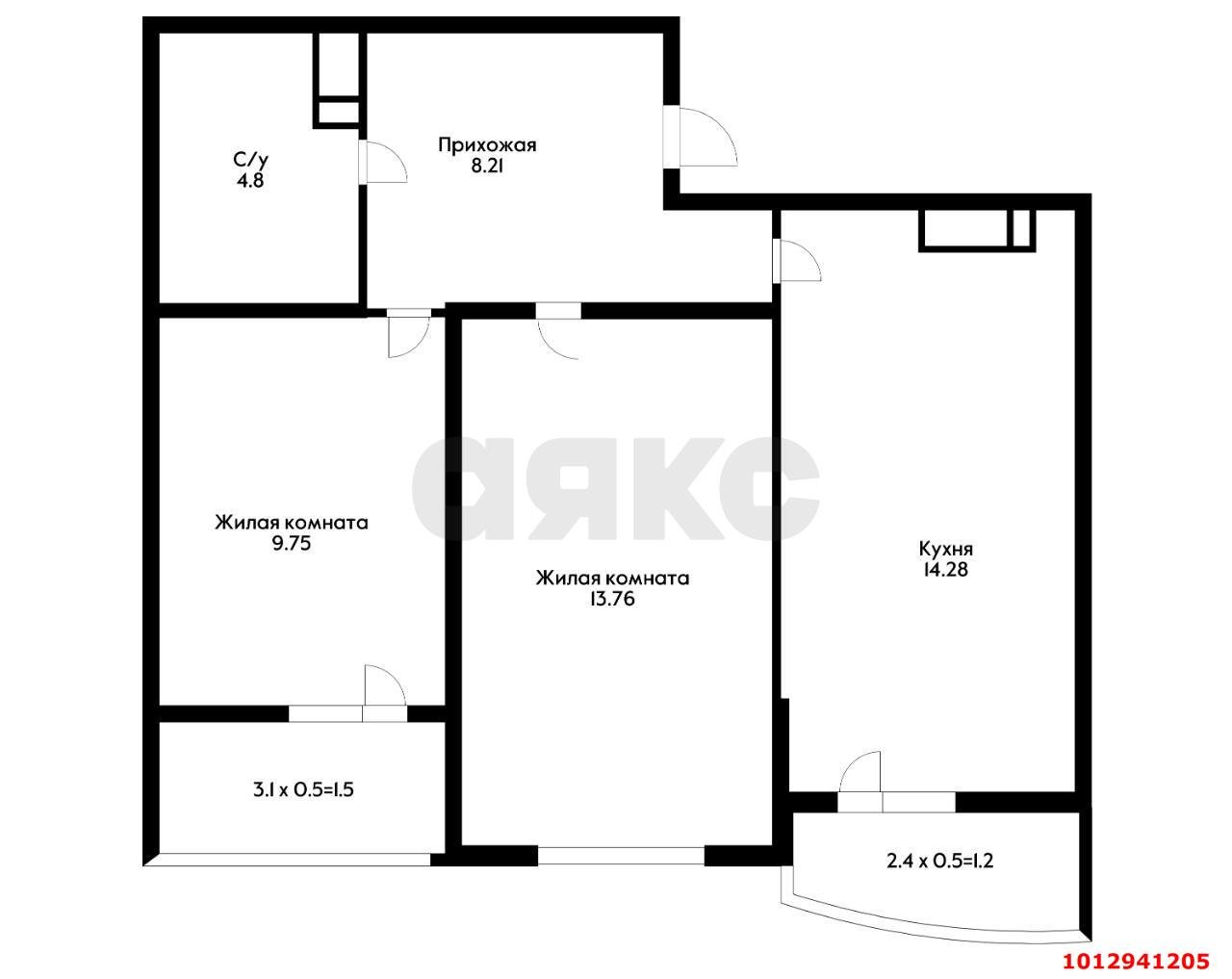 Фото №9: 2-комнатная квартира 54 м² - Краснодар, имени Петра Метальникова, ул. Петра Метальникова, 38