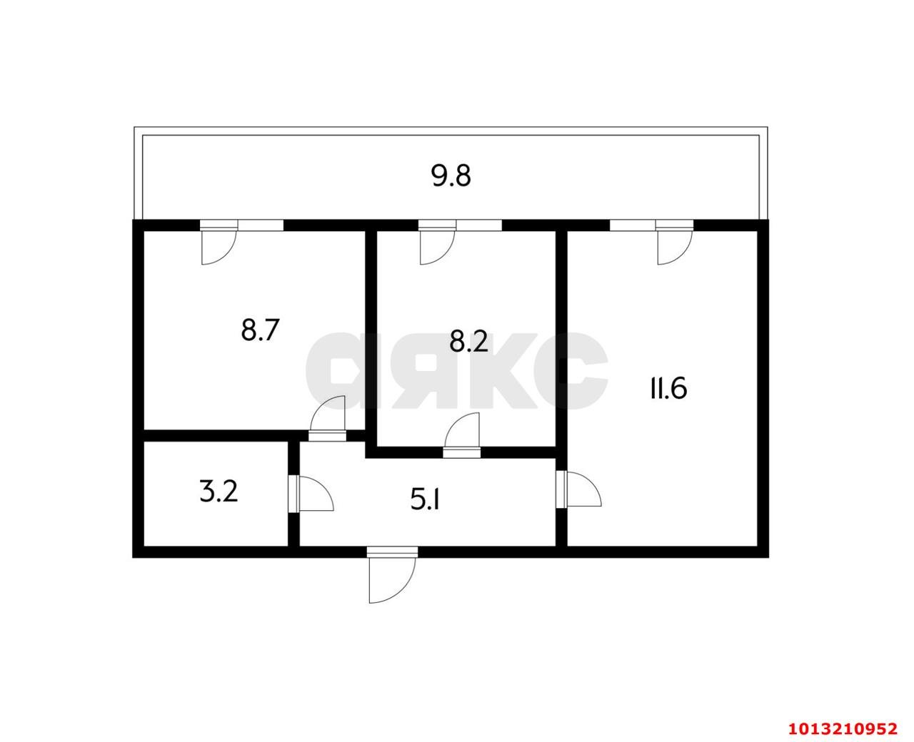 Фото №10: 2-комнатная квартира 46 м² - Новая Адыгея, жилой комплекс Мята, ул. Бжегокайская, 23/1Ак1