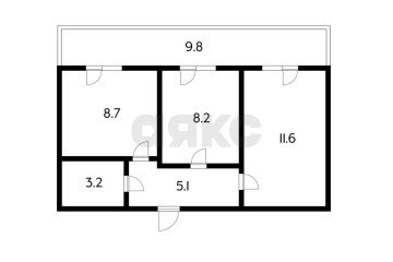 Фото №5: 2-комнатная квартира 46 м² - Новая Адыгея, мкр. жилой комплекс Мята, ул. Бжегокайская, 23/1Ак1