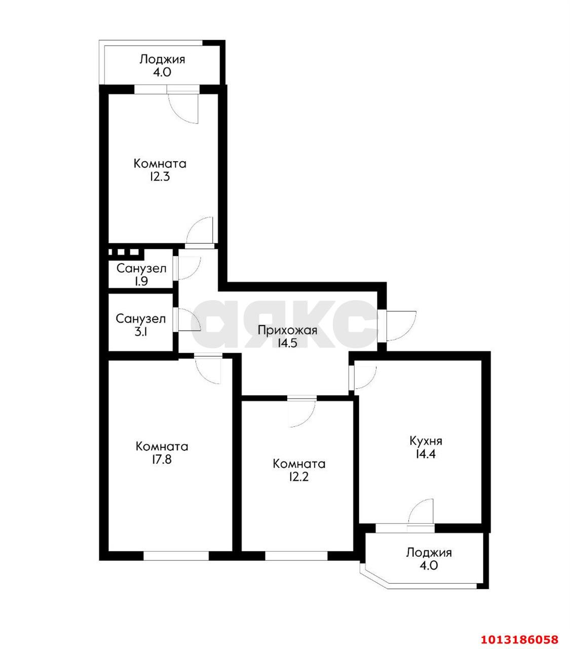 Фото №2: 3-комнатная квартира 84 м² - Краснодар, 3-й квартал, ул. имени Героя Николая Шевелёва, 1