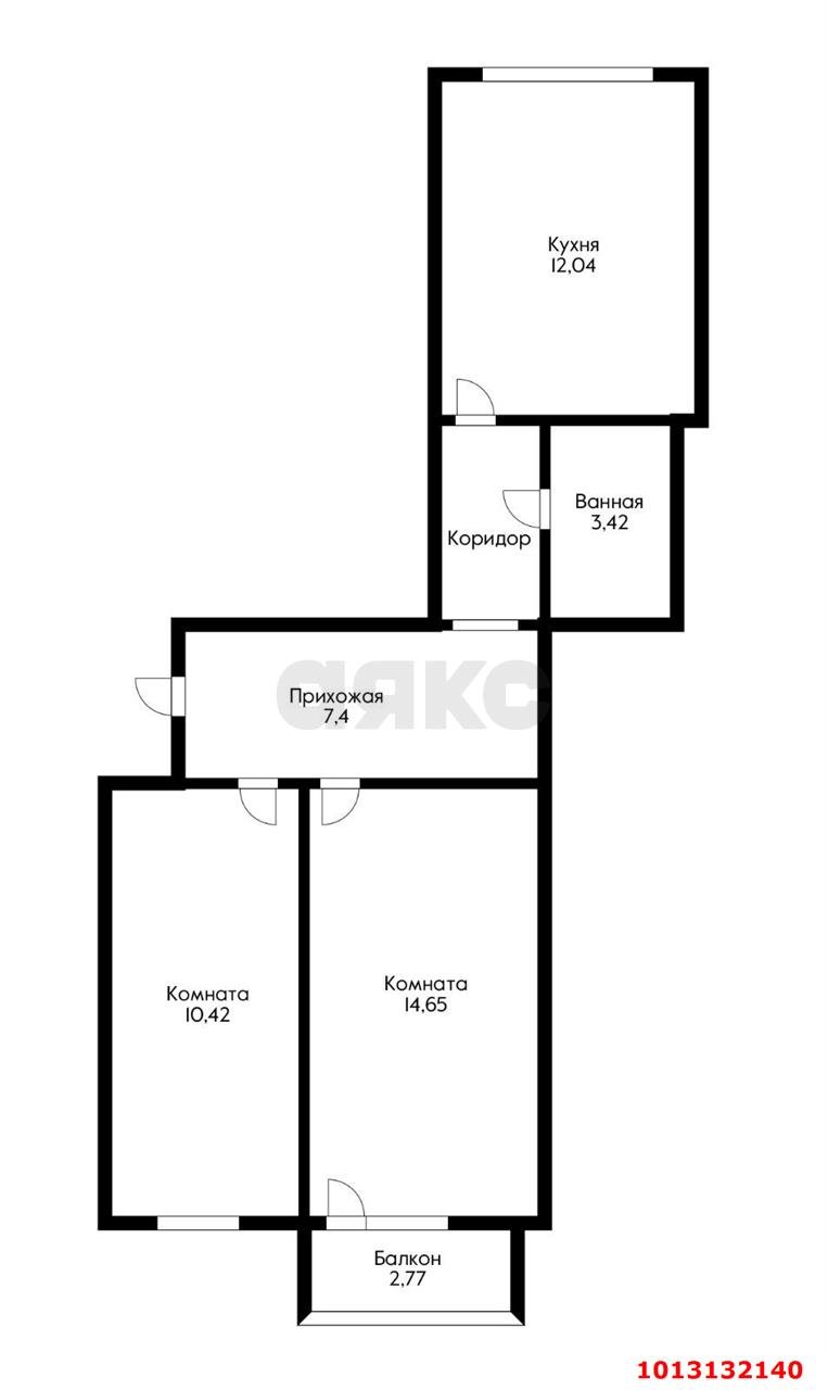 Фото №1: 2-комнатная квартира 53 м² - Ленина, Радуга, ул. Песочная, 222