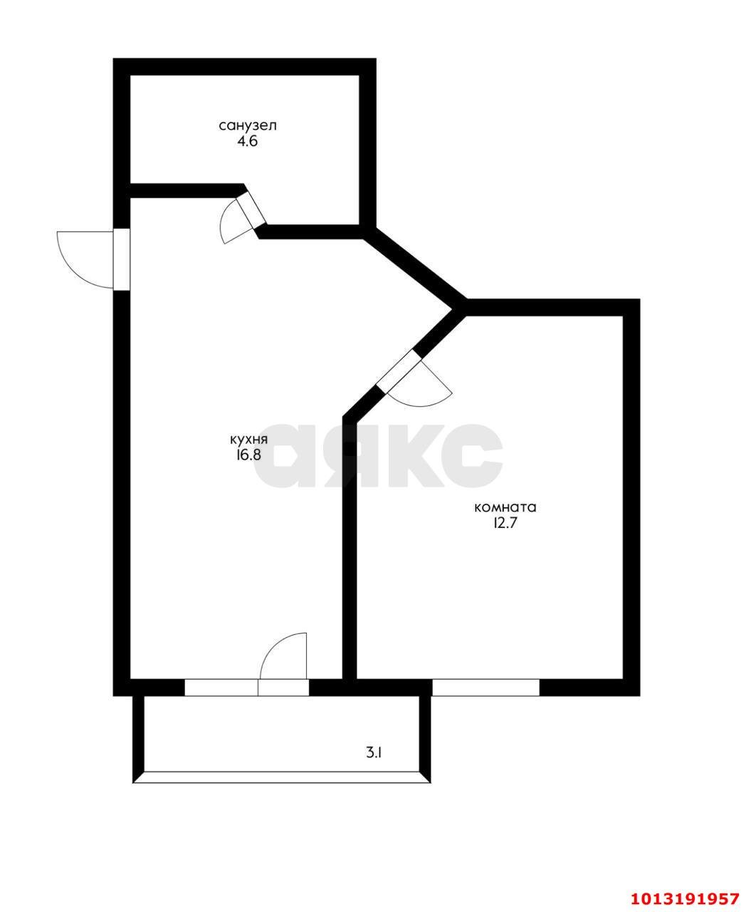 Фото №11: 1-комнатная квартира 38 м² - Краснодар, Музыкальный, ул. Суздальская, 10