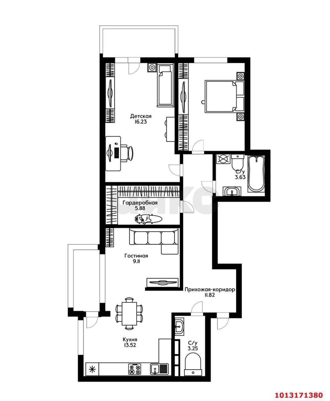 Фото №20: 2-комнатная квартира 76 м² - Краснодар, жилой комплекс Европа-Сити, ул. Античная, 2