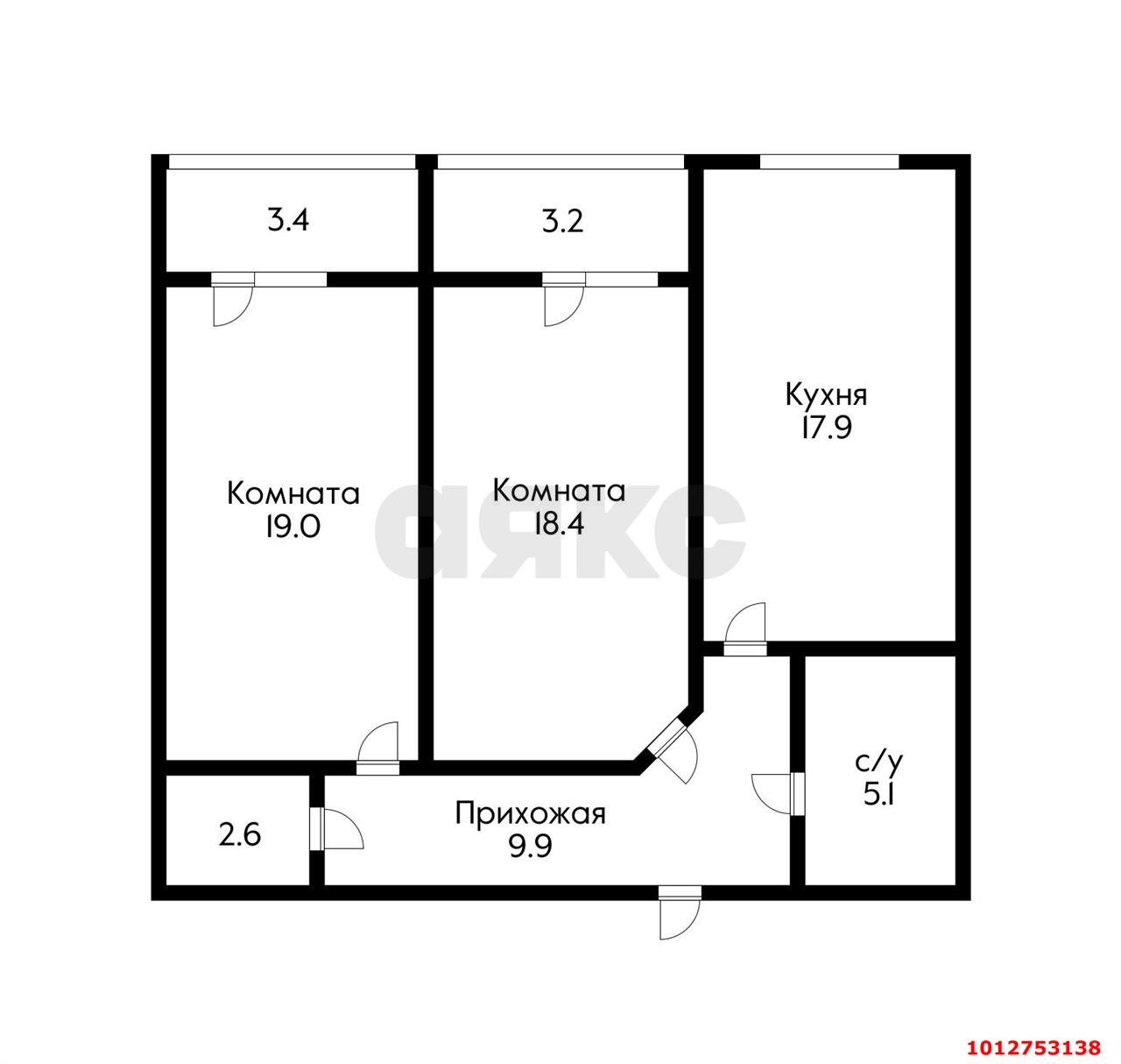 Фото №19: 2-комнатная квартира 79 м² - Краснодар, Сельскохозяйственный Институт, ул. Минская, 59