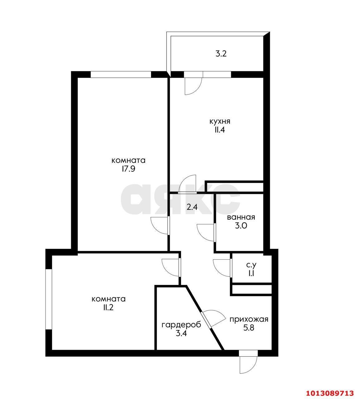 Фото №10: 2-комнатная квартира 58 м² - Краснодар, Московский, ул. имени Николая Семеновича Котлярова, 19