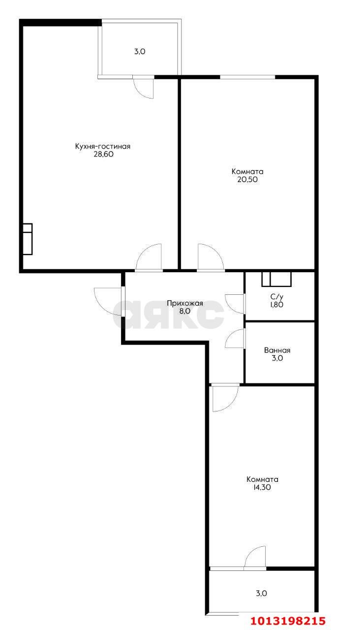 Фото №6: 2-комнатная квартира 80 м² - Краснодар, Молодёжный, ул. Дубравная, 1