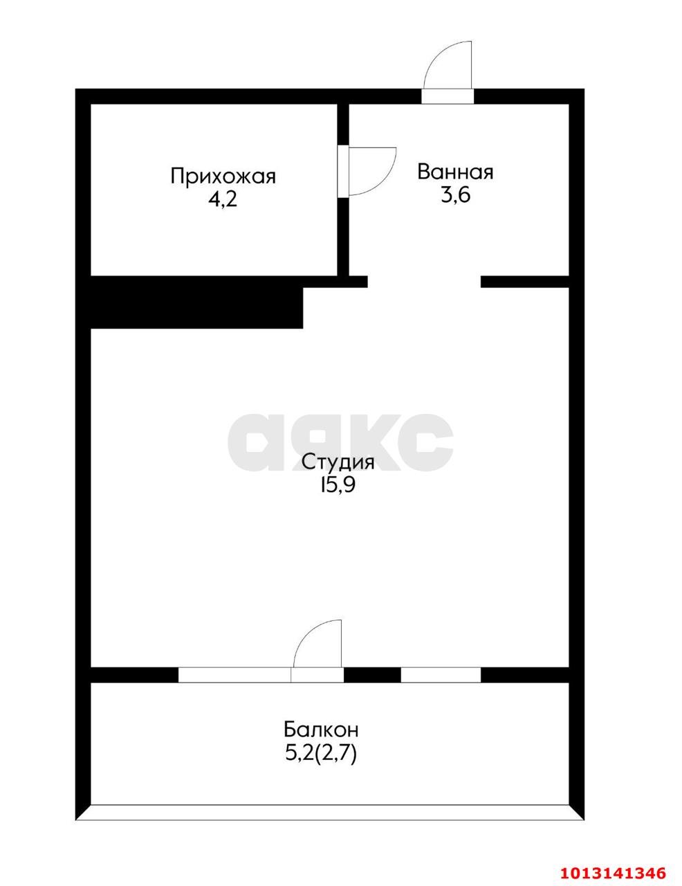 Фото №2: Студия 26 м² - Краснодар, жилой комплекс Все Свои, ул. Колхозная, 5