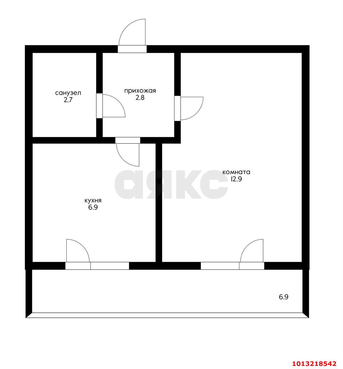 Фото №2: 1-комнатная квартира 30 м² - Новая Адыгея, жилой комплекс Дарград, ул. Тургеневское шоссе, 33/2к27