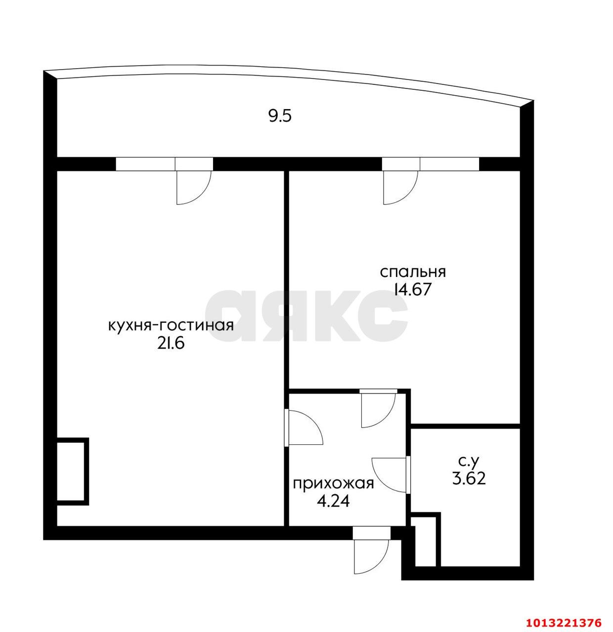 Фото №2: 1-комнатная квартира 54 м² - Краснодар, имени Петра Метальникова, ул. Петра Метальникова, 36