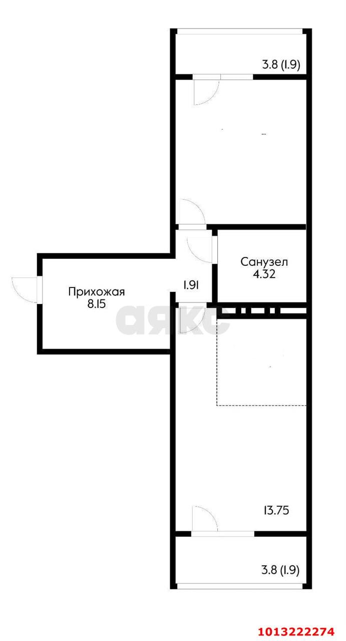 Фото №15: 1-комнатная квартира 48 м² - Краснодар, Молодёжный, ул. 3-я Целиноградская, 9