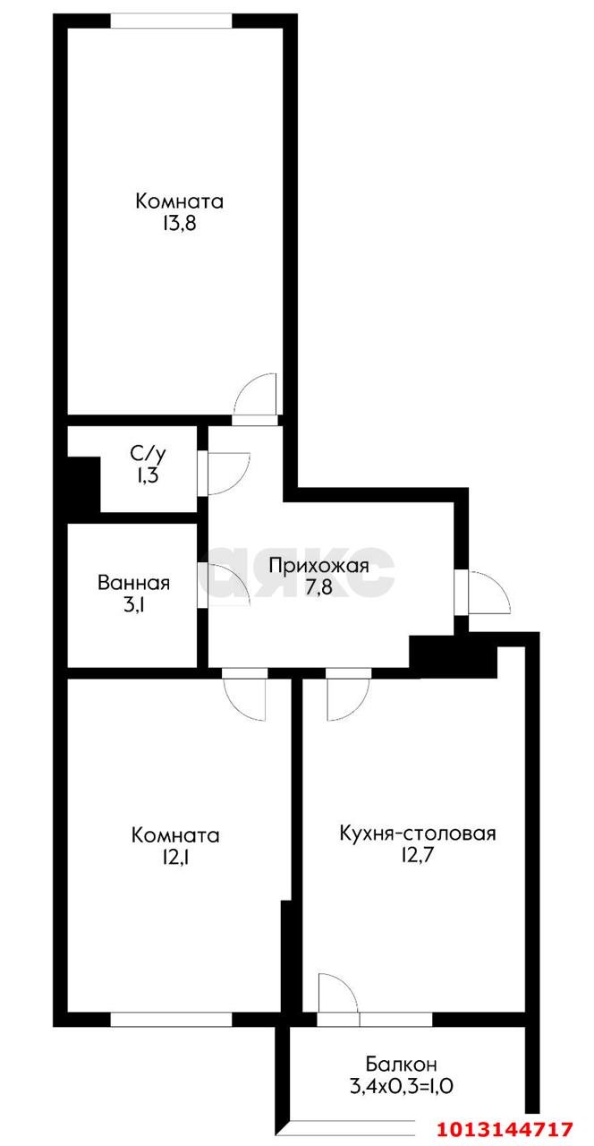 Фото №1: 2-комнатная квартира 50 м² - Краснодар, жилой комплекс Ракурс, ул. имени Героя Ростовского, 8