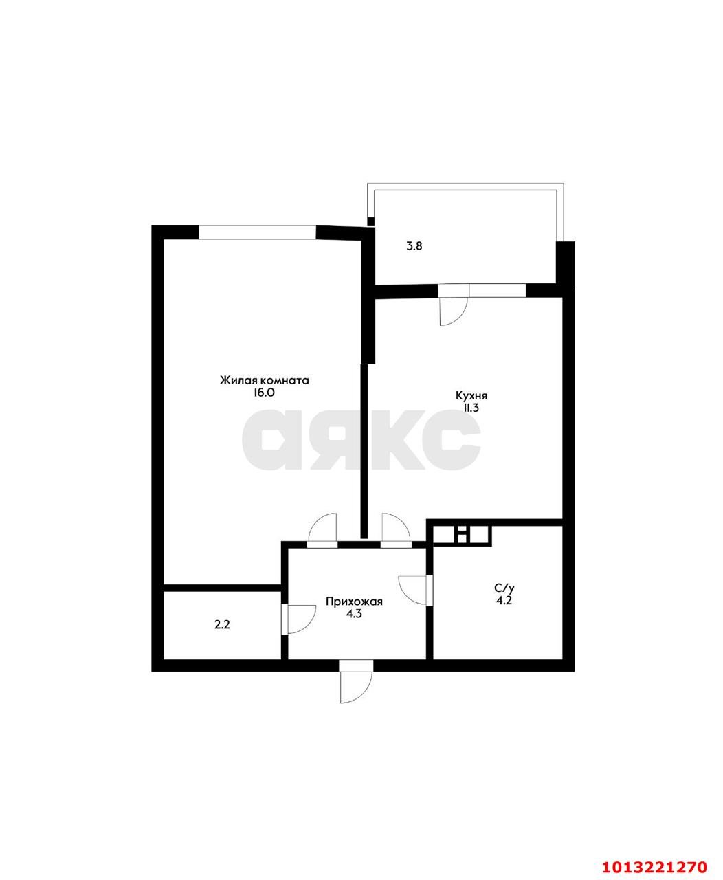 Фото №4: 1-комнатная квартира 41 м² - Краснодар, имени Демьяна Бедного, пр-д 1-й Лиговский, 24