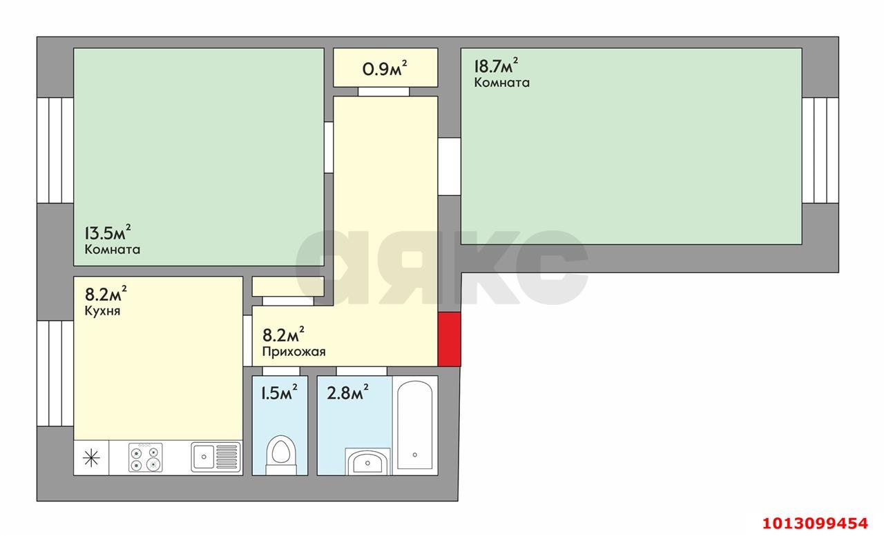 Фото №10: 2-комнатная квартира 21 м² - Краснодар, Центральный, ул. Коммунаров, 237