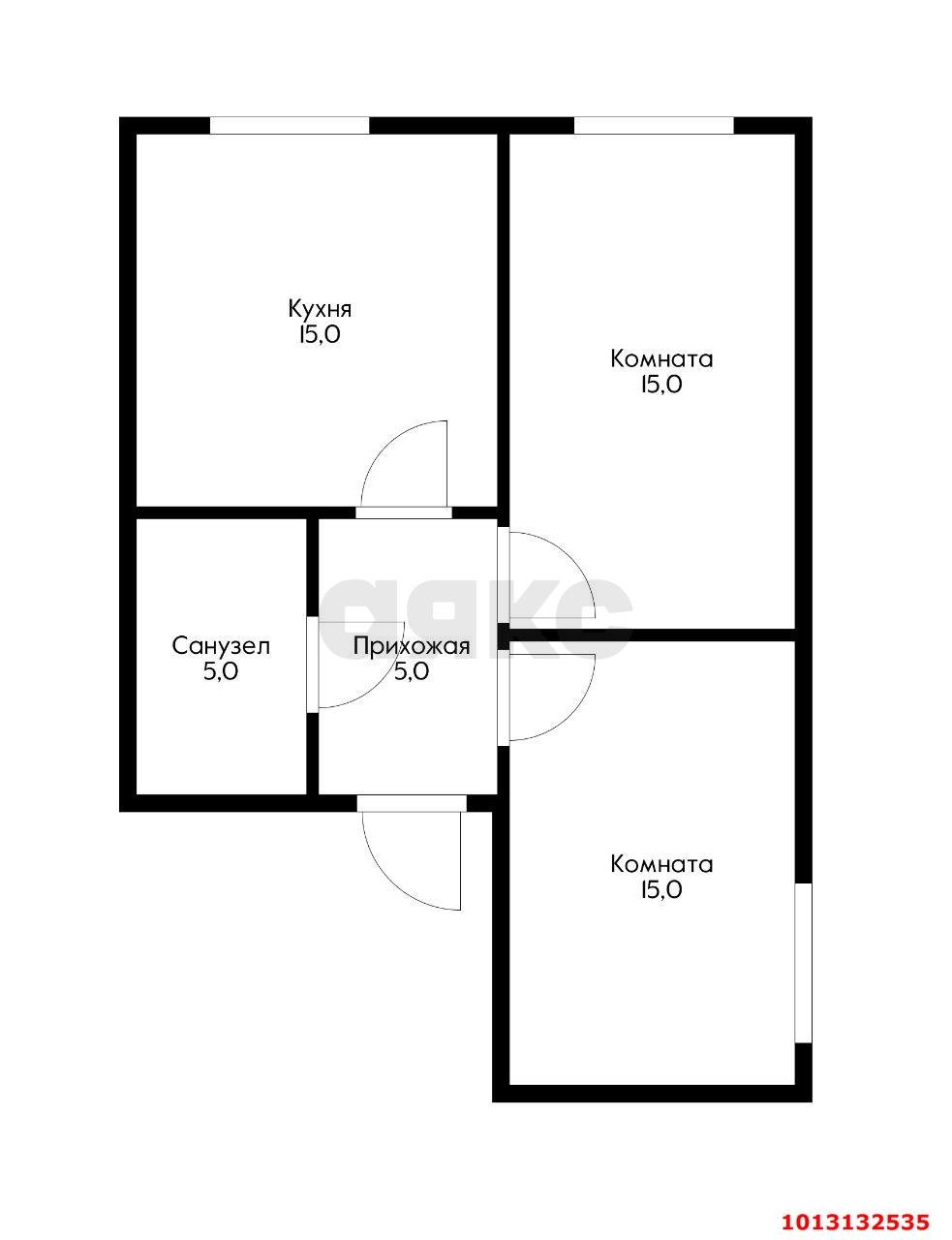 Фото №6: 2-комнатная квартира 55 м² - Яблоновский, ул. Космическая, 88к6