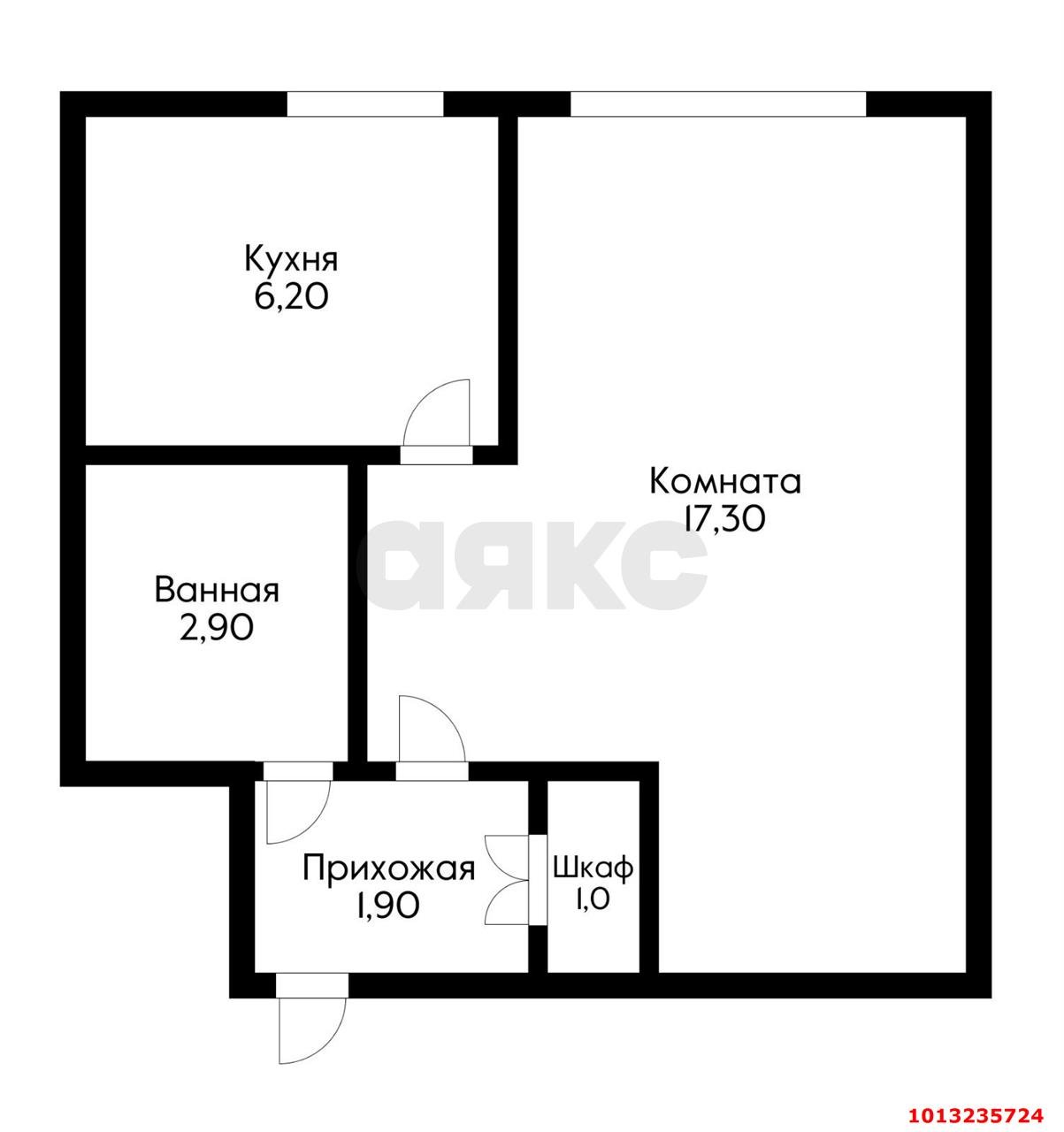 Фото №2: 1-комнатная квартира 28 м² - Краснодар, имени Н.И. Вавилова, ул. имени Калинина, 78