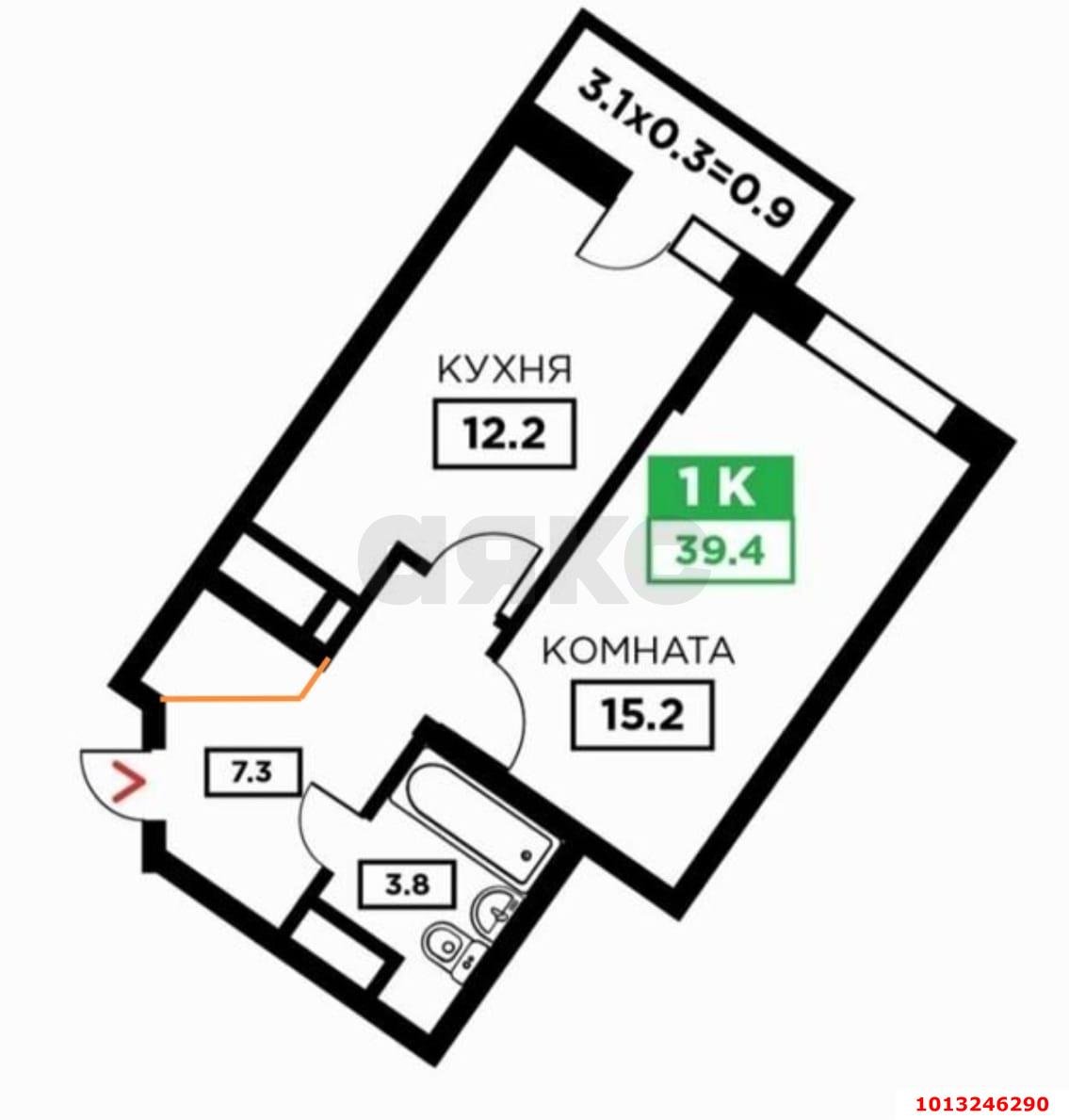 Фото №9: 1-комнатная квартира 39 м² - Краснодар, жилой комплекс Свобода, ул. Домбайская, 55к5