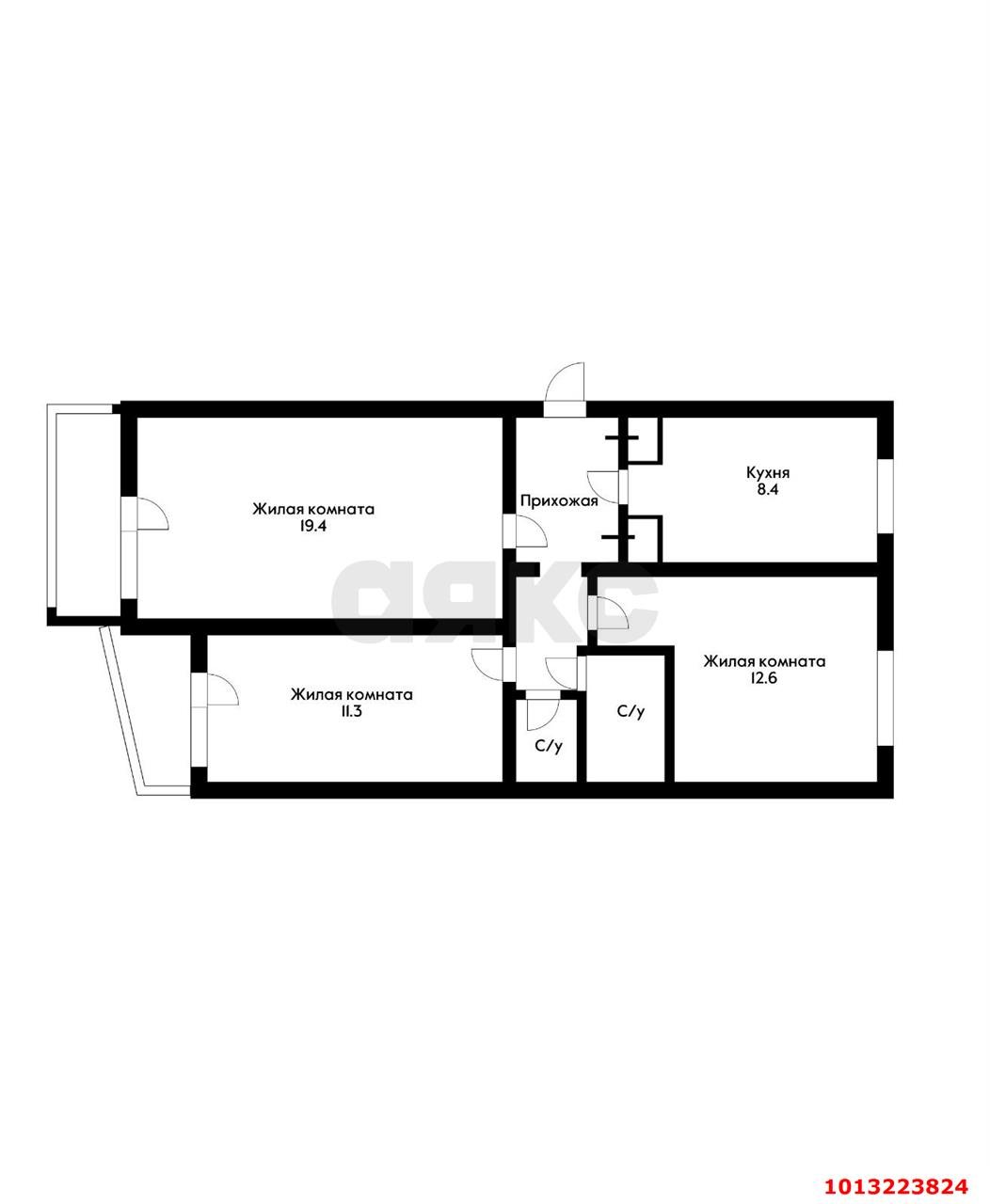 Фото №13: 3-комнатная квартира 78 м² - Краснодар, Комсомольский, ул. 30-й Иркутской Дивизии, 11