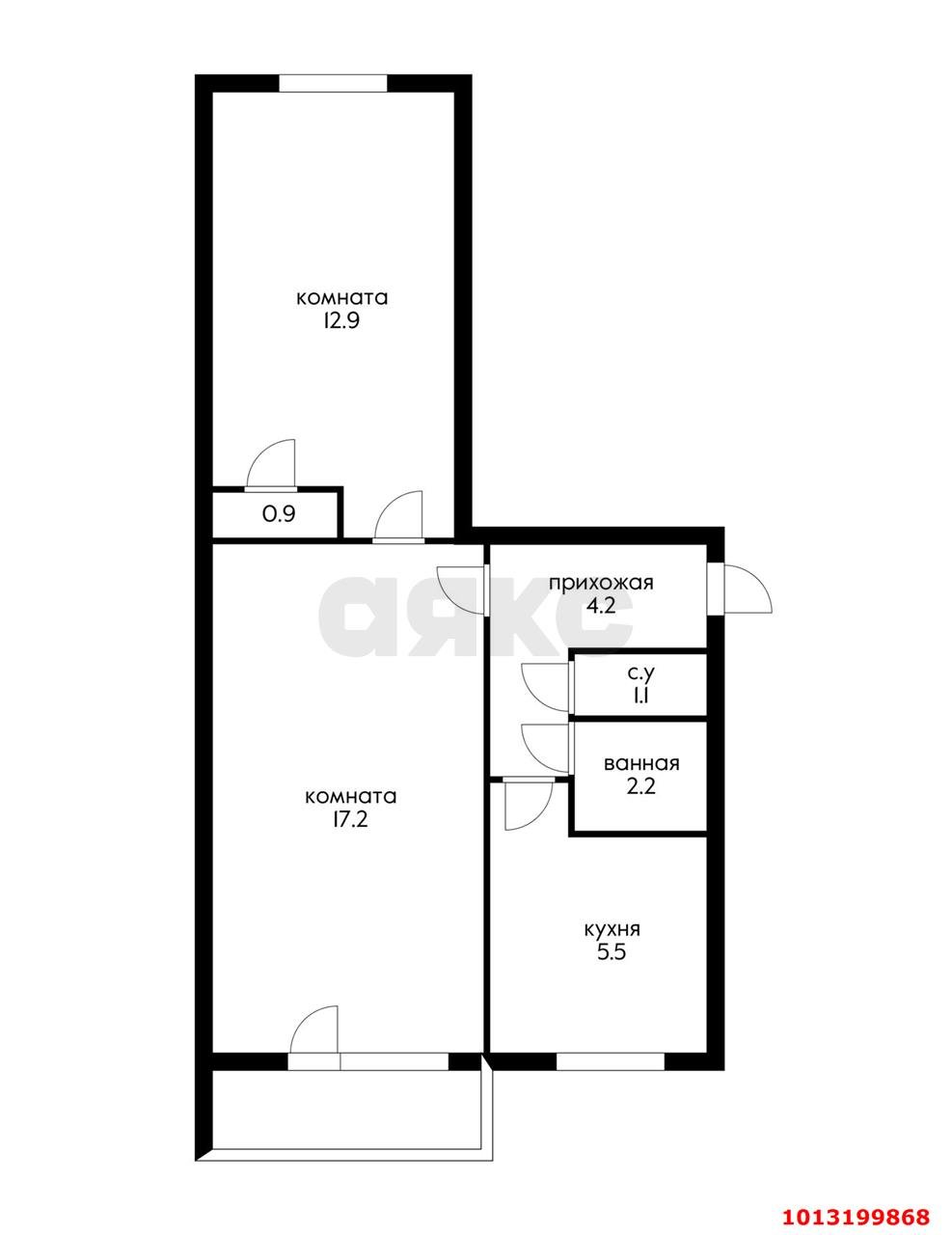 Фото №12: 2-комнатная квартира 48 м² - Берёзовый, Прогресс, ул. Археолога Анфимова, 19