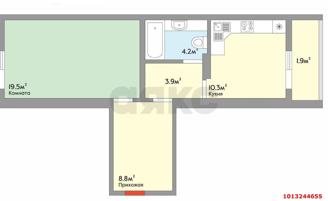 Фото №6: 1-комнатная квартира 47 м² - Краснодар, Краевая Клиническая Больница, ул. Восточно-Кругликовская, 65