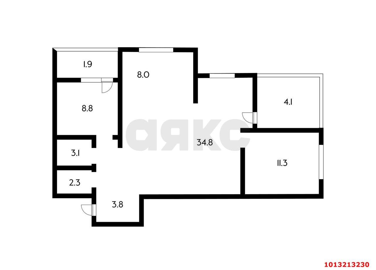 Фото №18: 3-комнатная квартира 78 м² - Краснодар, Любимово, 2/1