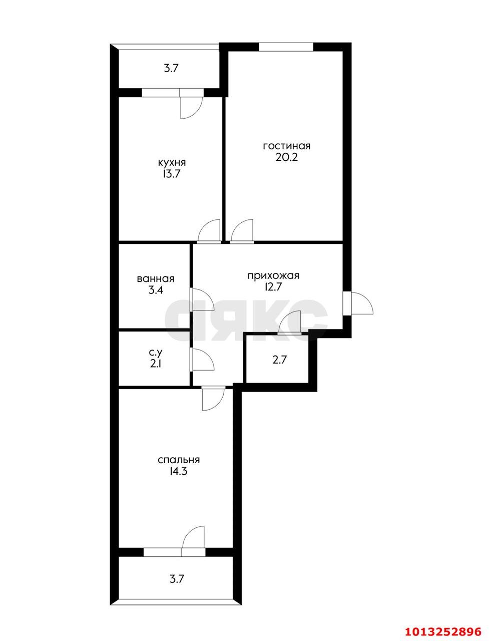 Фото №15: 2-комнатная квартира 78 м² - Краснодар, Школьный, ул. 9 Мая, 48/1к2