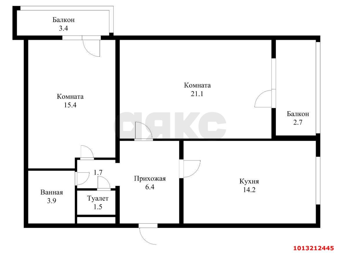 Фото №14: 2-комнатная квартира 70 м² - Краснодар, Почтовый, пр-кт имени писателя Знаменского, 6