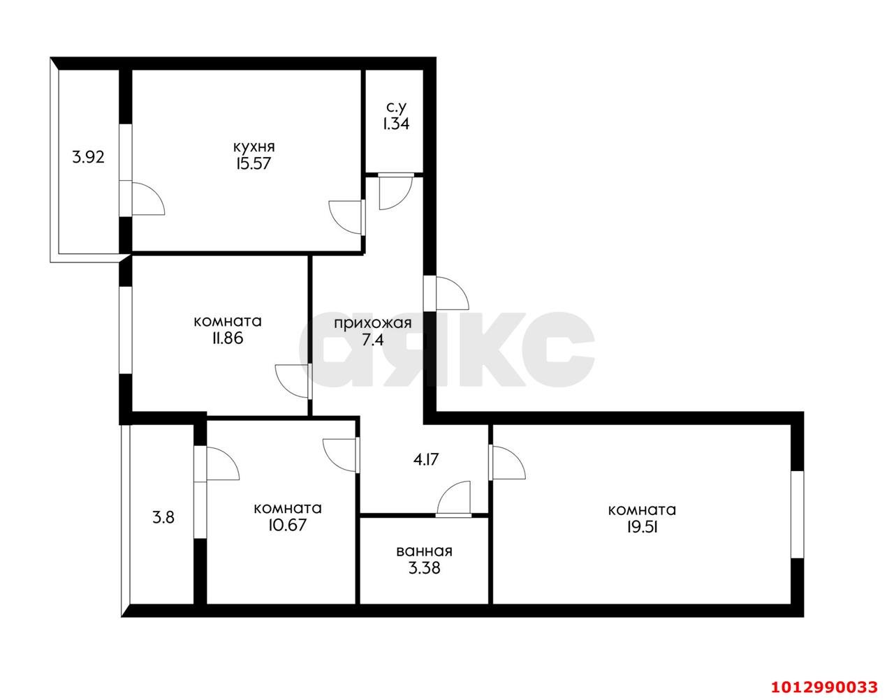 Фото №10: 3-комнатная квартира 80 м² - Краснодар, Почтовый, ул. имени Валерия Гассия, 20