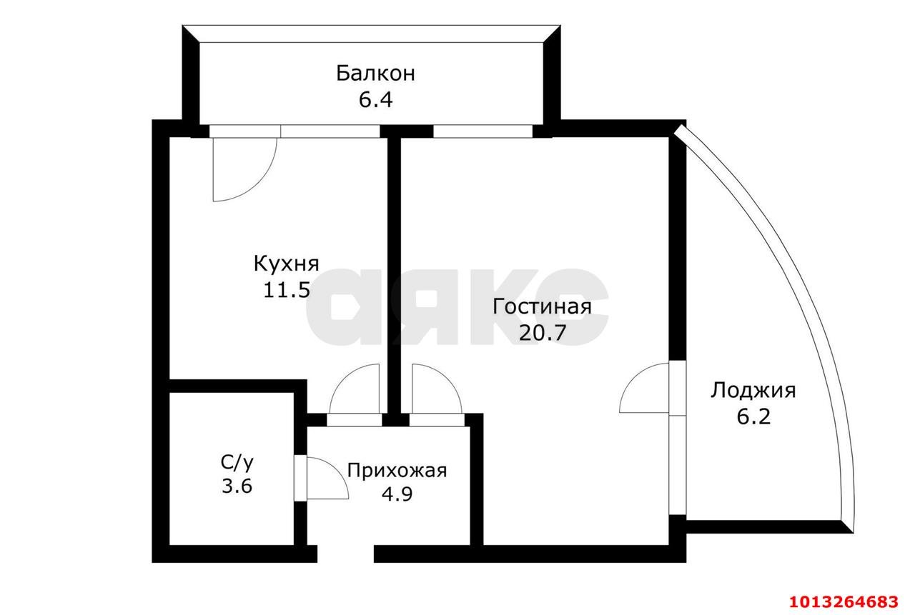 Фото №13: 1-комнатная квартира 50 м² - Краснодар, жилой комплекс Кино, ул. Уральская, 100