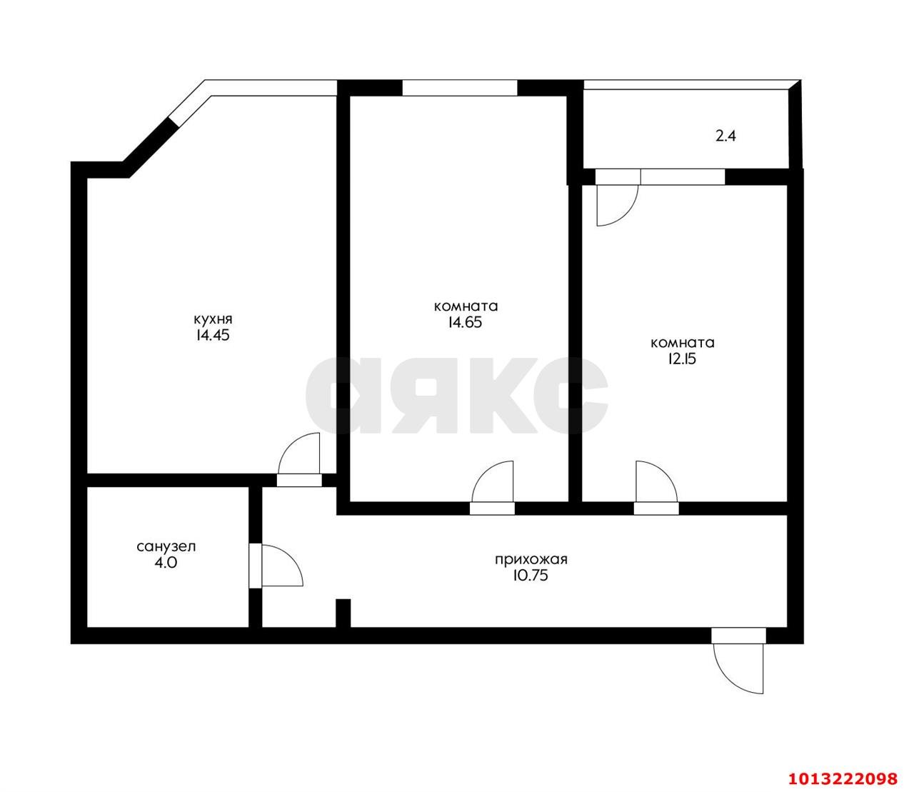 Фото №2: 2-комнатная квартира 59 м² - Яблоновский, жилой комплекс Компаньон-Сити, ул. Шоссейная, 63к1