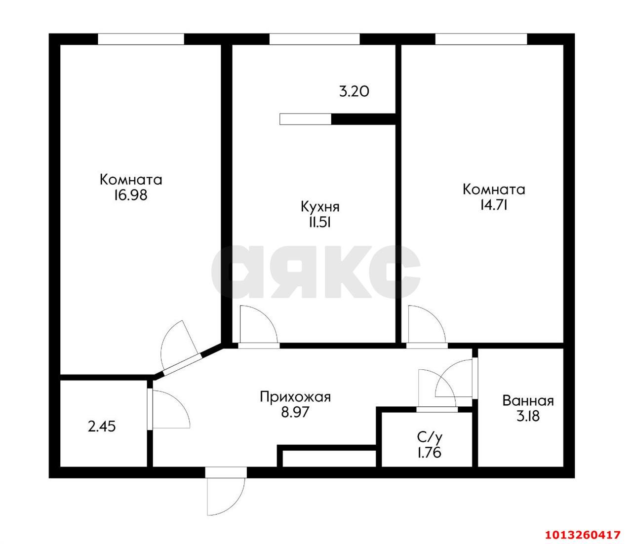 Фото №2: 2-комнатная квартира 61 м² - Краснодар, Завод Измерительных Приборов, ул. Зиповская, 38