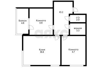 Фото №2: 2-комнатная квартира 62 м² - Краснодар, мкр. Парк Победы, 