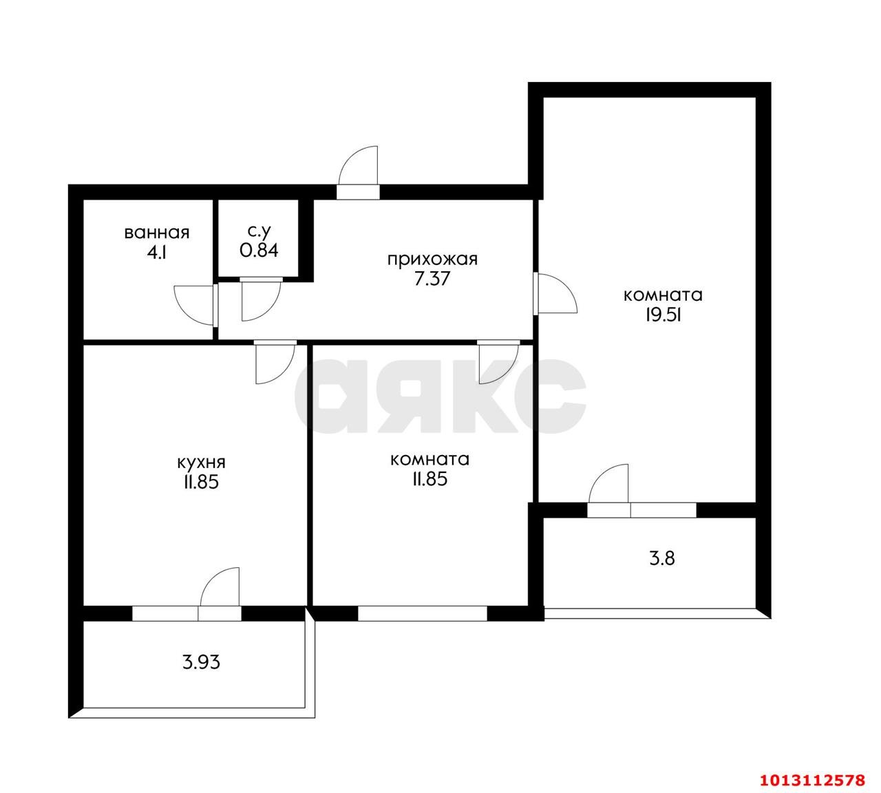 Фото №7: 2-комнатная квартира 65 м² - Краснодар, Почтовый, ул. имени Валерия Гассия, 14