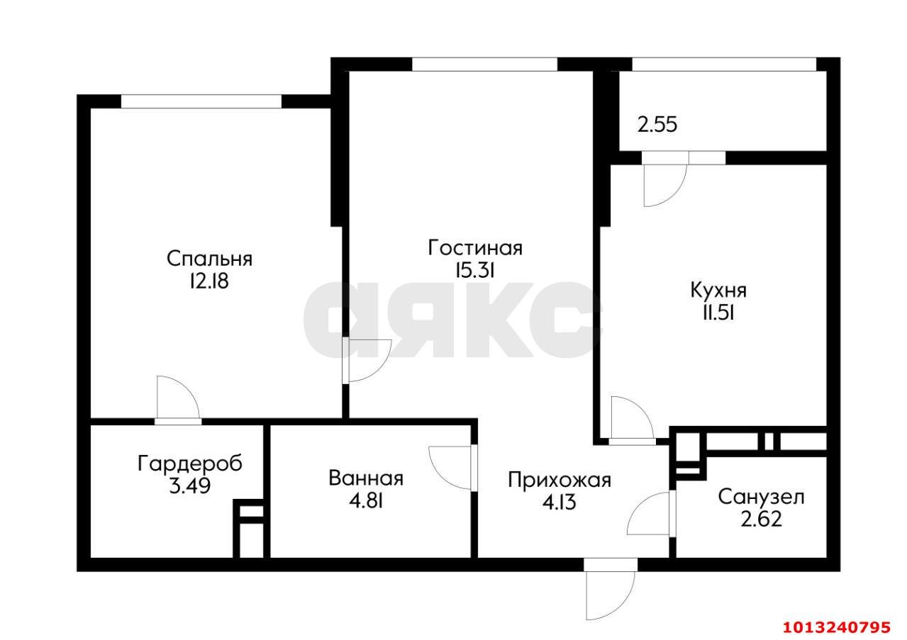 Фото №4: 2-комнатная квартира 54 м² - Краснодар, жилой комплекс Самолёт, ул. Западный Обход, 39/2