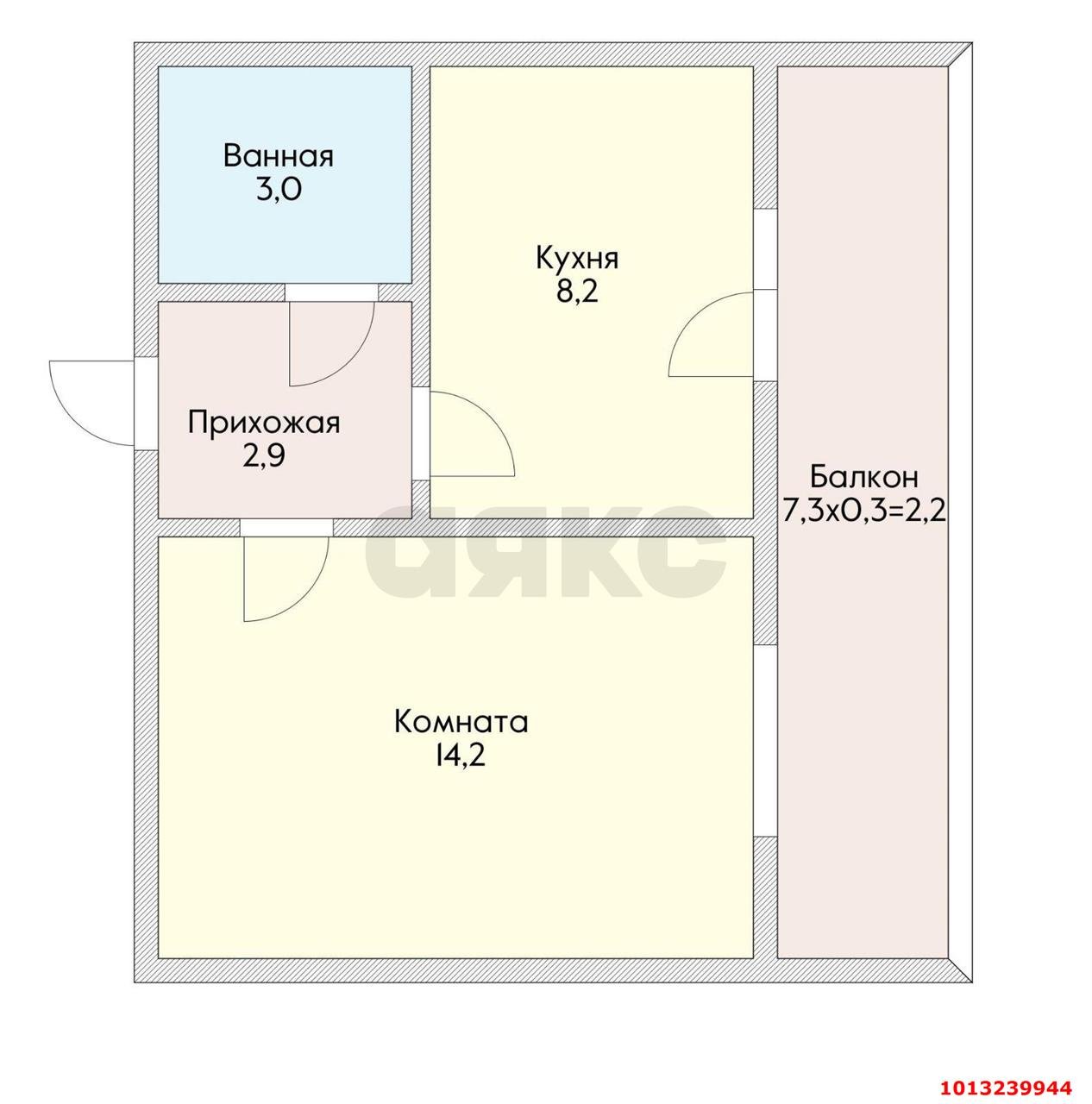 Фото №15: 1-комнатная квартира 30 м² - Новая Адыгея, жилой комплекс Мята, ул. Бжегокайская, 23/1Ак4