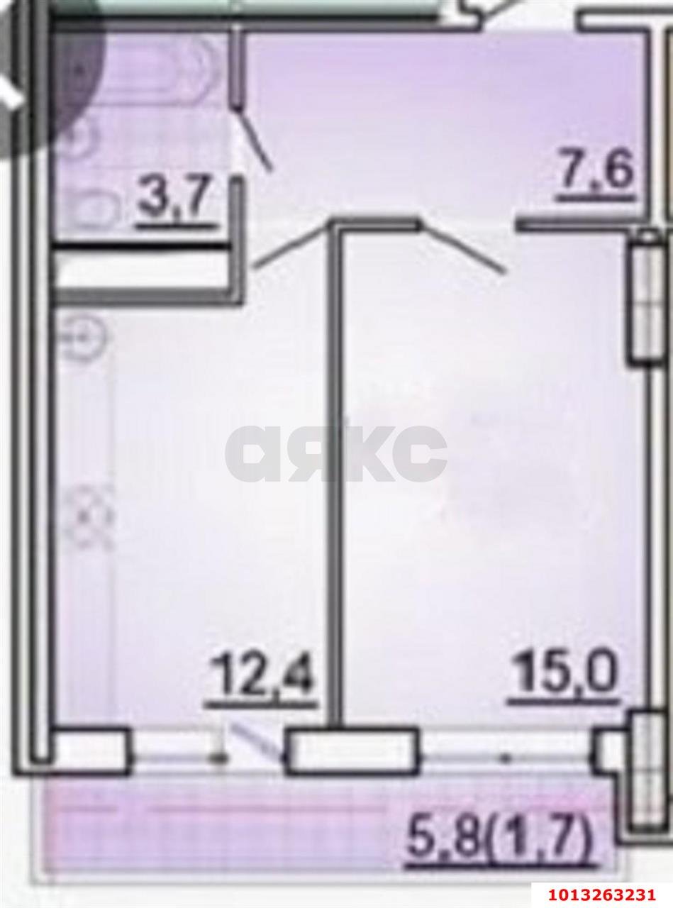 Фото №4: 1-комнатная квартира 45 м² - Краснодар, жилой комплекс Ставропольский, ул. Селезнёва, 4/13к1