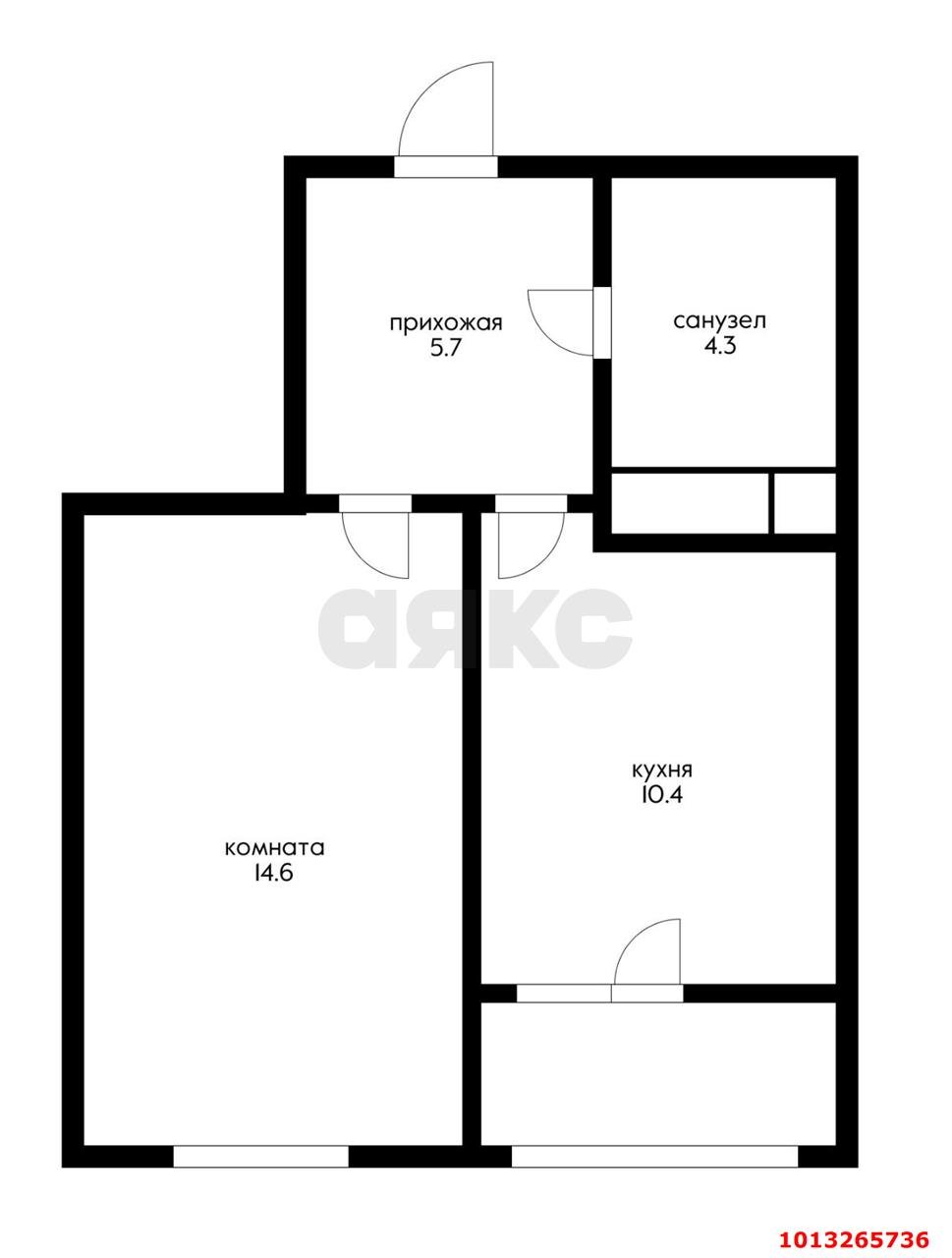 Фото №3: 1-комнатная квартира 35 м² - Знаменский, Родные Просторы, ул. Природная, 10Бк3