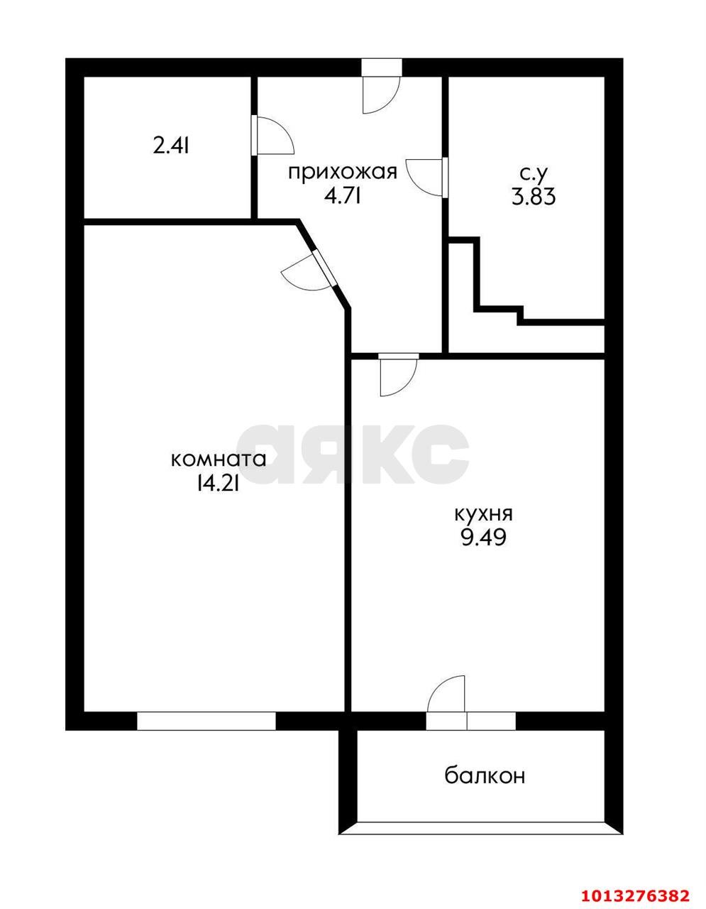 Фото №3: 1-комнатная квартира 37&nbsp;м², 8/20&nbsp;эт. - Краснодар, Прикубанский внутригородской округ, мкр. Молодёжный, ул. Дубравная, 1