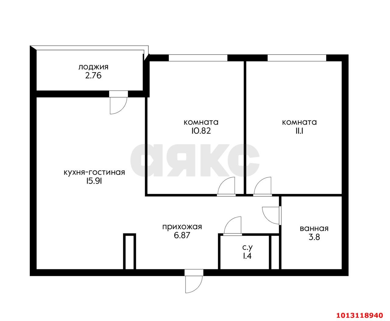 Фото №1: 2-комнатная квартира 52 м² - Краснодар, Сады Калинина, ул. Средняя, 30/3