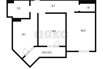 Фото №3: 2-комнатная квартира 58 м² - Краснодар, мкр. жилой комплекс Парк У Дома, ул. Героя Владислава Посадского, 17к1