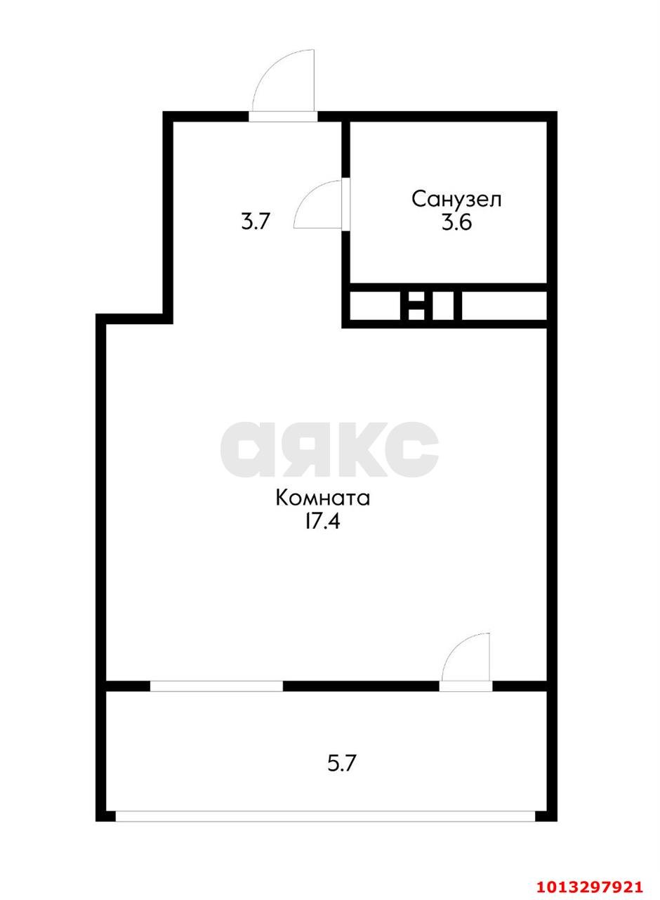 Фото №9: Студия 28 м² - Краснодар, жилой комплекс Южане, ул. Даниила Смоляна, 71